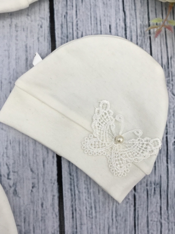 247. Комбинезон с шапкой,100% хлопок интерлок, молочный